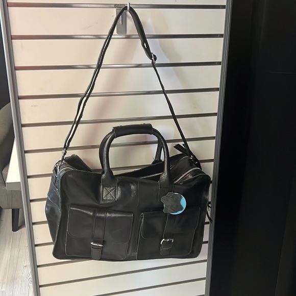 100% genuine leather bag with shoulder strap, multiple zip, polka dots - Picture 4 of 12